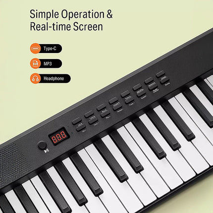 Folding Digital Piano 88 Key Velocity-Sensitive + Carry Case Pedal Dropshipzone