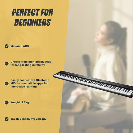 Folding Digital Piano 88 Key Velocity-Sensitive + Carry Case Pedal Dropshipzone