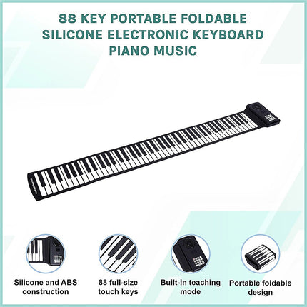 88 Key Portable Foldable Silicone Electronic Keyboard Piano Music Dropshipzone