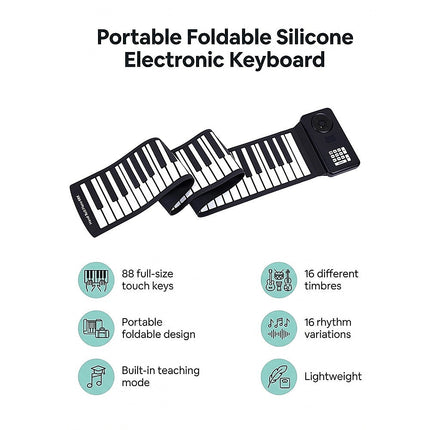 88 Key Portable Foldable Silicone Electronic Keyboard Piano Music Dropshipzone