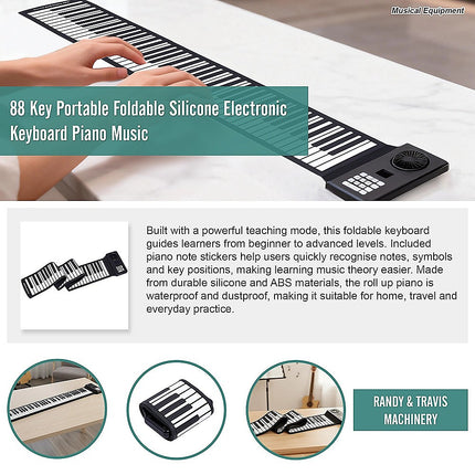 88 Key Portable Foldable Silicone Electronic Keyboard Piano Music Dropshipzone