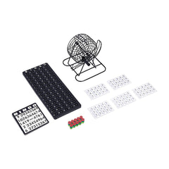 Bingo Game Set with Cards Balls and Cage for Family Party Fun with black cage and colorful chips helping families thrive with tools to calm connect and support