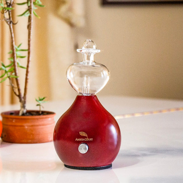 Hour Glass Eco-Friendly Nebuliser Red | Waterless Aroma Diffuser | No Plastics Pure Essential Oil Diffusing Dropshipzone