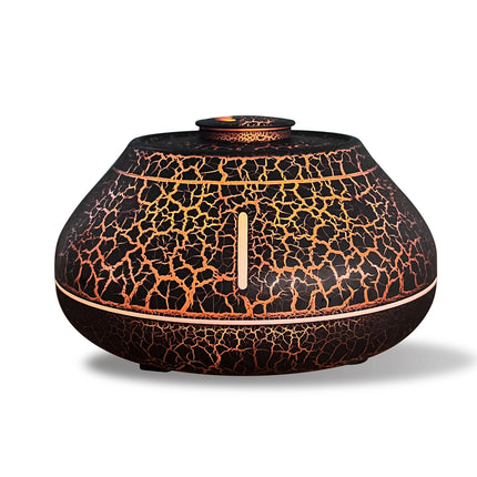Flame Mountain Aroma Diffuser - 7-Color LED Light, 130ml Capacity, Ultrasonic Mist Maker for Home or Office, Cracked Black Dropshipzone