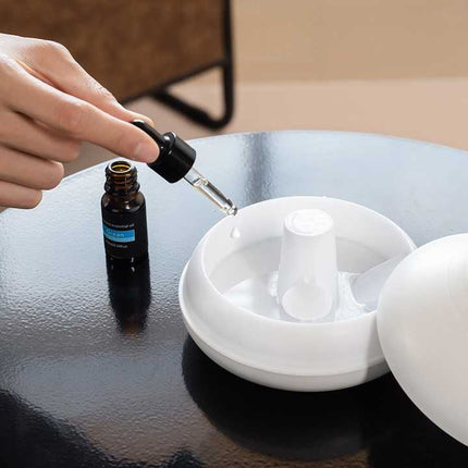 Flame Mountain Aroma Diffuser - 7-Color LED Light, 130ml Capacity, Ultrasonic Mist Maker for Home or Office, Cracked Black Dropshipzone