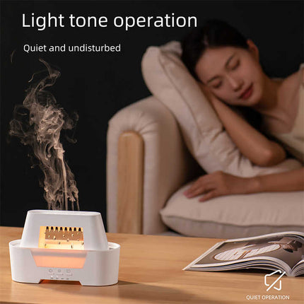 White 300ml Ultrasonic Aroma Diffuser with Cracked Light Design - Cool Mist Humidifier for Home and Office Dropshipzone