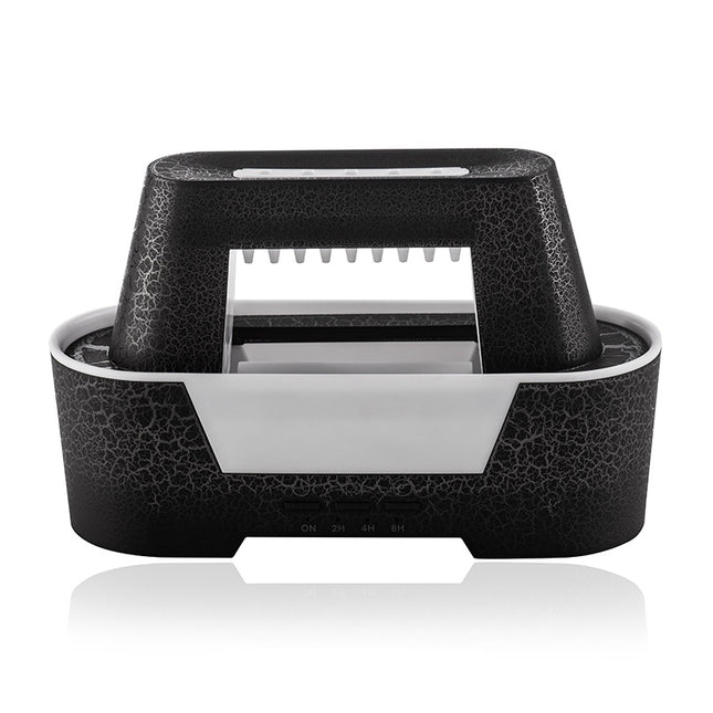 Black 300ml Ultrasonic Aroma Diffuser with Cracked Light Design - Cool Mist Humidifier for Home and Office Dropshipzone