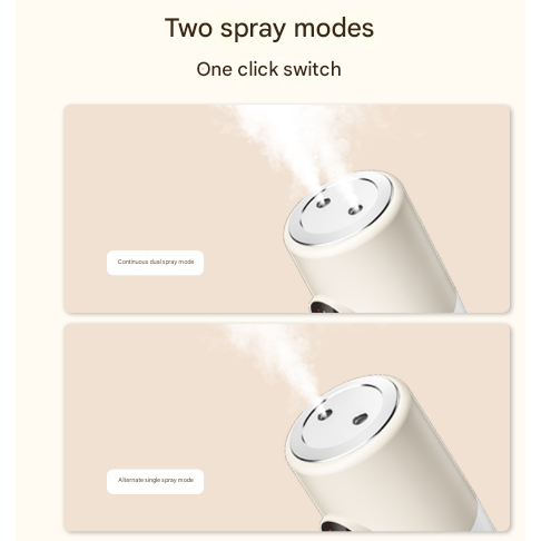 Beige ortable Desktop Dual-Spray Humidifier with Air Purification for Office and Bedroom Dropshipzone