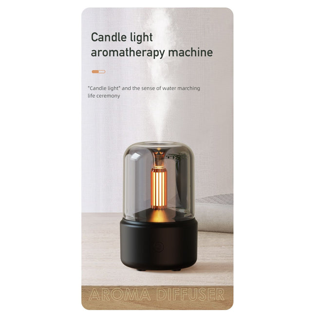 Black Creative Candleligh Aromatherapy Diffuser USB Desktop Ambient Candle Lamp Humidifier Dropshipzone