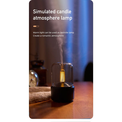 Black Creative Candleligh Aromatherapy Diffuser USB Desktop Ambient Candle Lamp Humidifier Dropshipzone
