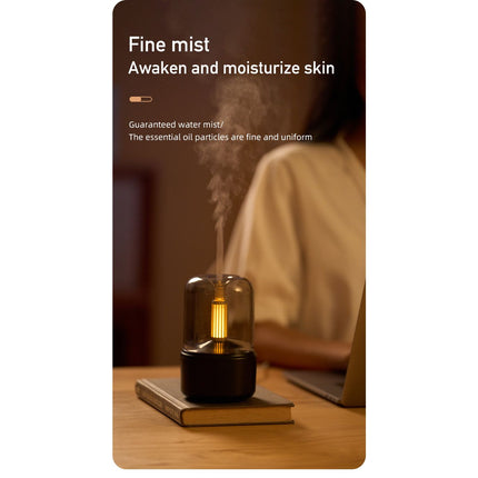 White Creative Candleligh Aromatherapy Diffuser USB Desktop Ambient Candle Lamp Humidifier Dropshipzone