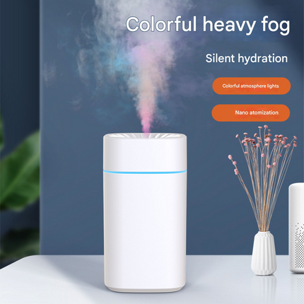 Green 2-in-1 Ultrasonic Air Humidifier with 7-Color LED Night Light - Quiet Desktop Mini Humidifier for Home, Office, Bedroom Dropshipzone