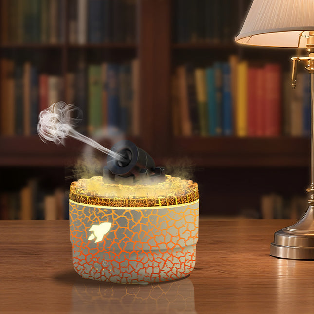 176 White Simulation Turret Diffuser & Humidifier - Smart Timer Ultrasonic Mister with Volcano Lava Crack Shell and Colorful Light Dropshipzone