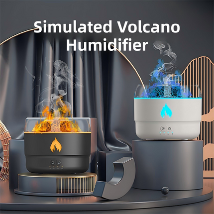 176 White Simulation Turret Diffuser & Humidifier - Smart Timer Ultrasonic Mister with Volcano Lava Crack Shell and Colorful Light Dropshipzone