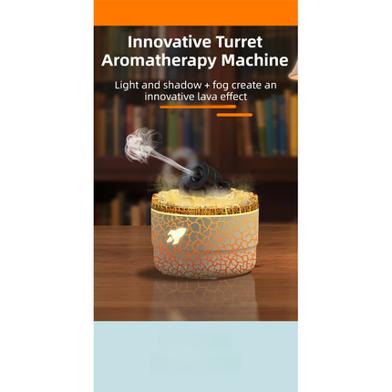 167 White Simulation Volcano Diffuser & Humidifier - Smart Timer Ultrasonic Mister with Volcano Lava Crack Shell and Colorful Light Dropshipzone