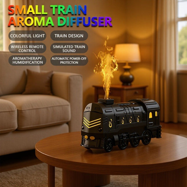 War-Armor Ultrasonic Train Humidifier & Aroma Diffuser - Large & Fine Mist Output, Water Shortage and Power-Off Protection with 7-Color LED & Mechanical Button and Remote Dual Control Dropshipzone