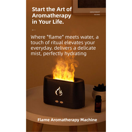 White 3D Simulation Flame Aroma Diffuser & Humidifier - Ultrasonic Desktop Mister with 7-Color LED Light and Automatic Scent Spray (200ML) Dropshipzone