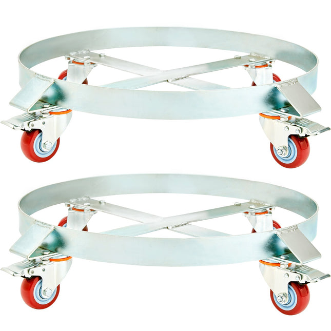 2PCS 250 L Heavy Duty Drum Dolly, 454 kg Load Capacity, Barrel Dolly Cart Drum Caddy, Non Tipping Hand Truck Capacity Dollies with Steel Frame 4 Swivel Casters Wheel, for Drum Handling Dropshipzone