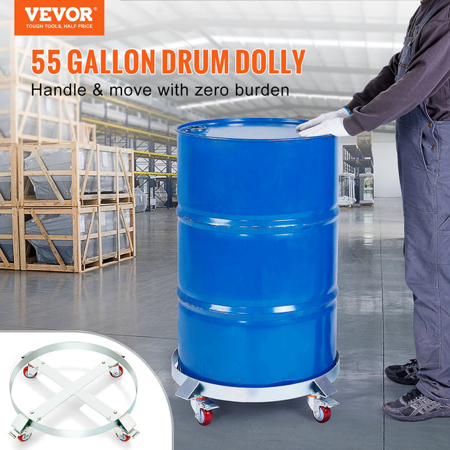 2PCS 250 L Heavy Duty Drum Dolly, 454 kg Load Capacity, Barrel Dolly Cart Drum Caddy, Non Tipping Hand Truck Capacity Dollies with Steel Frame 4 Swivel Casters Wheel, for Drum Handling Dropshipzone
