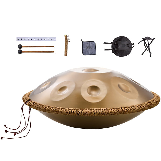 Handpan Drum 22 in 9 Notes D Minor Steel Hand Drum with Mallets for Adult Dropshipzone