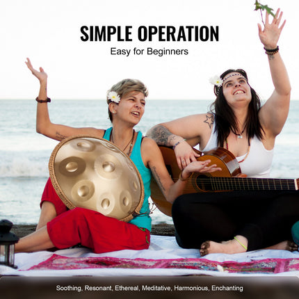 Handpan Drum 22 in 9 Notes D Minor Steel Hand Drum with Mallets for Adult Dropshipzone