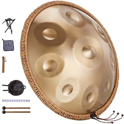 Handpan Drum 22 in 9 Notes D Minor Steel Hand Drum with Mallets for Adult Dropshipzone