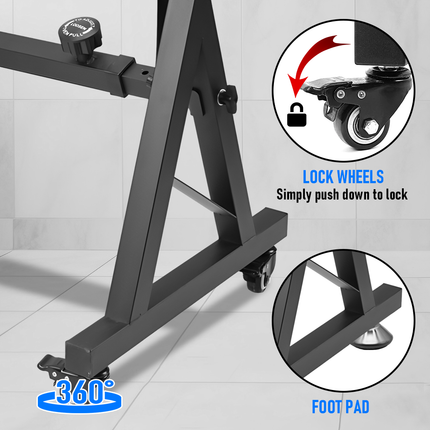 Portable Piano Keyboard Z Stand Heavy-Duty with Wheels Foldable Up to 93CM Heigh Dropshipzone