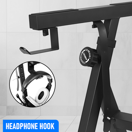 Portable Piano Keyboard Z Stand Heavy-Duty with Wheels Foldable Up to 93CM Heigh Dropshipzone
