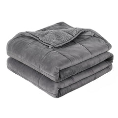 Giselle 5.5KG Weighted Blanket Adults Kid Anti Anxiety Gravity Blankets Sherpa Fleece folded grey blanket