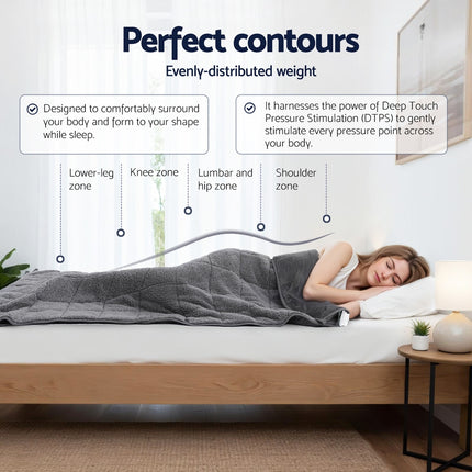 Giselle 6.8KG Weighted Blanket Adults Kid Anti Anxiety Gravity Blankets Sherpa Fleece Dropshipzone