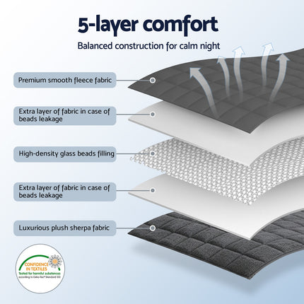 Giselle 6.8KG Weighted Blanket Adults Kid Anti Anxiety Gravity Blankets Sherpa Fleece Dropshipzone