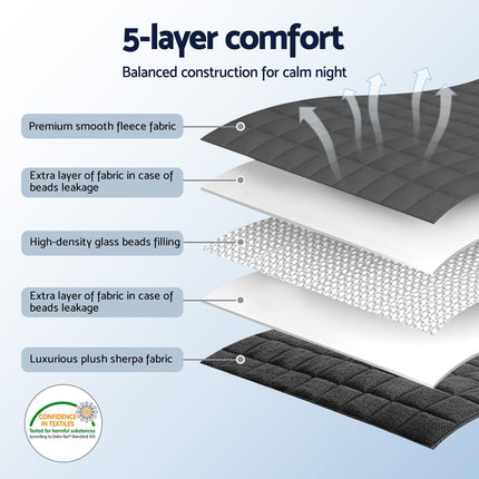 Giselle 11KG Weighted Blanket Adults Kid Anti Anxiety Gravity Blankets Sherpa Fleece Dropshipzone