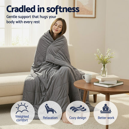 Giselle 9KG Weighted Blanket Adults Kid Anti Anxiety Gravity Blankets Sherpa Fleece Dropshipzone