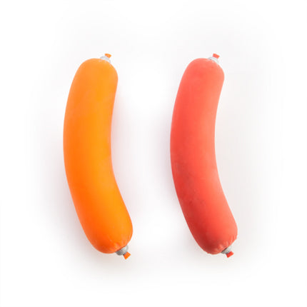 Stress Relief Sausage sensory squishy fidget toy in orange and red