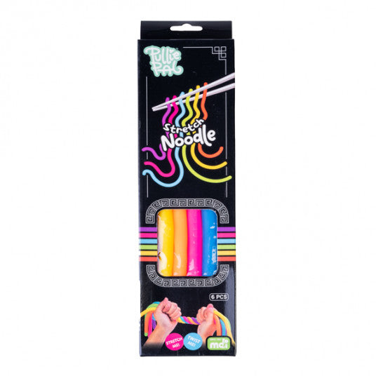 Pullie Pal Stretch Noodles colorful sensory fidget toy in retail packaging