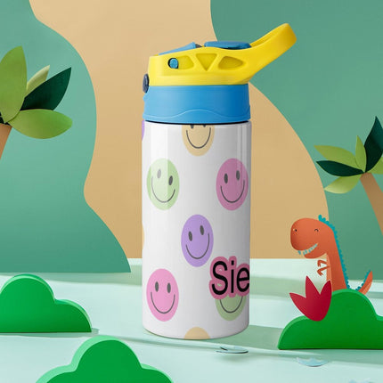 Personalised Kids Water Bottle - Smiley Face Timber Tinkers