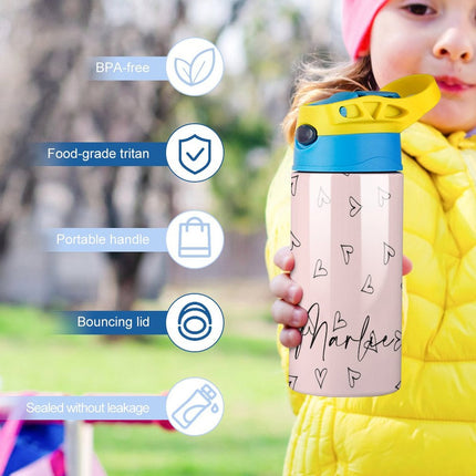 Personalised Kids Water Bottle - Heart Timber Tinkers