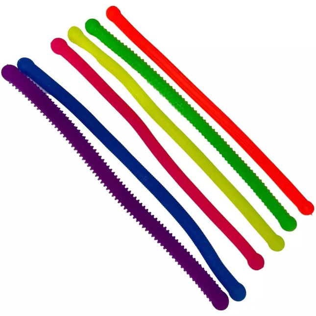 Textured 30cm Stretchy Strings 6pk - Sensory Circle