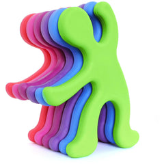 Colorful stack of soft rubbery figures with a raised arm, showing ARK's Sidekick™ Chewie Figurine in green front.