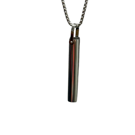 Breath Tool 304 grade Stainless Steel IN WINDOW TIN - Mindful Breathing Unisex Necklace hanging silver chain accessory