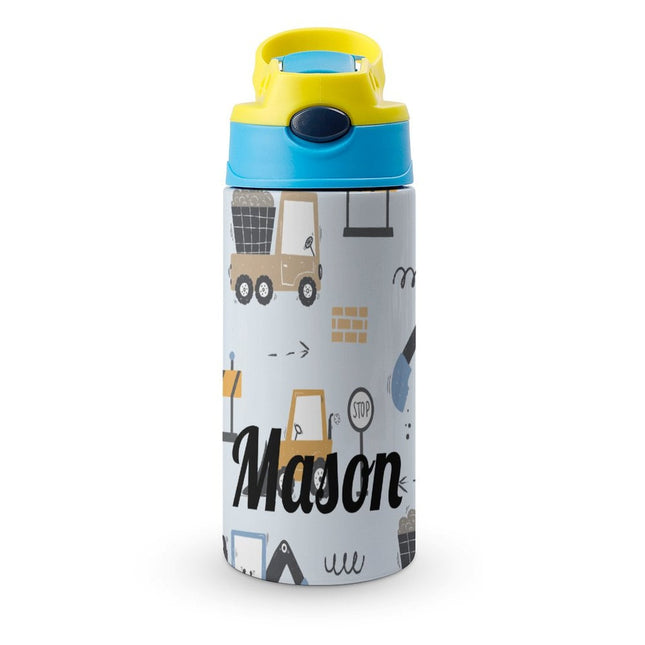 Personalised Kids Water Bottle - Construction