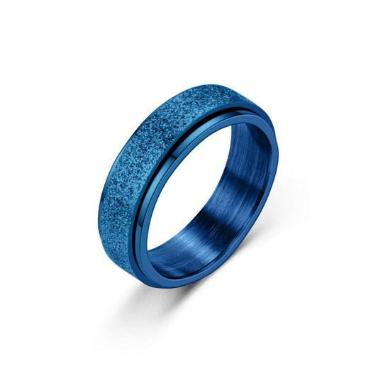 Frosted Blue Anxiety Fidget Ring Spinner