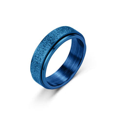 Frosted Blue Anxiety Fidget Ring Spinner in blue with textured surface, designed to calm and support sensory needs.