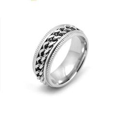 Silver Chain Anxiety Fidget Ring Spinner designed to calm and focus, helping families thrive with tools to support.