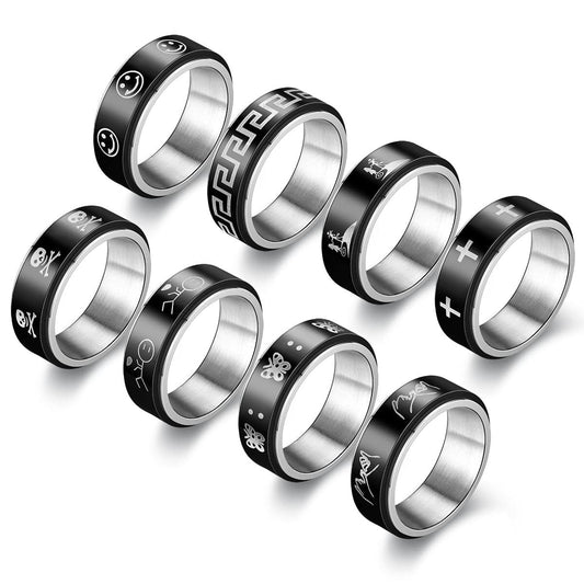 Wall Pattern Anxiety Fidget Ring Spinner