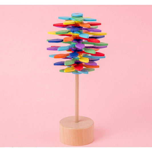 Wooden Lollipop Rotating Stick Stress Relief Toy