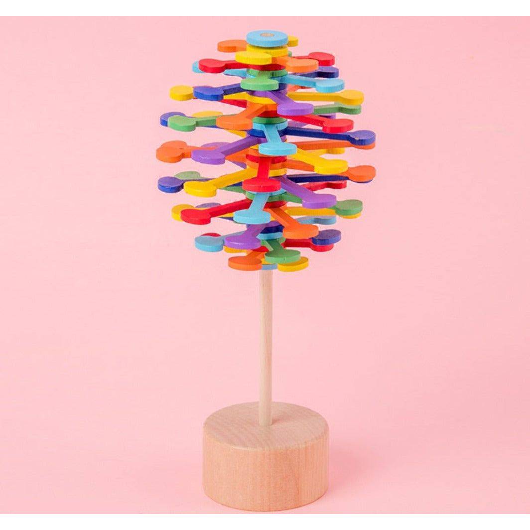 Wooden Lollipop Rotating Stick Stress Relief Toy - Sensory Circle