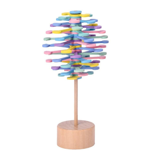 Wooden Lollipop Rotating Stick Stress Relief Toy