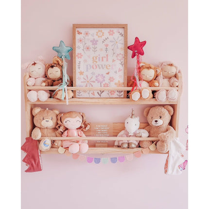 Compact Wall Organizer Shelf with 2 Tier - SolidWood