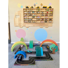 42 slots Truck Shaped Display & Storage Unit- SolidPine JoyKids